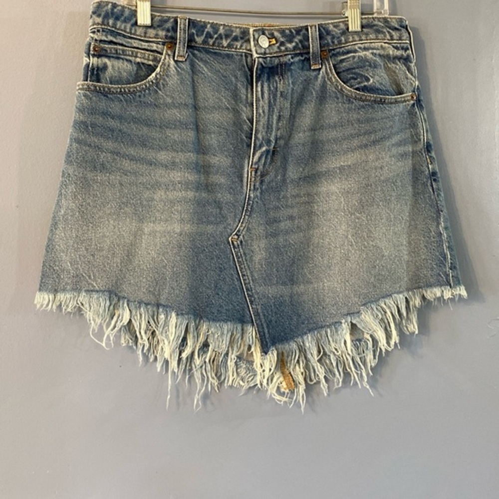 We The Free Fringe Jean Skirt Sz 31